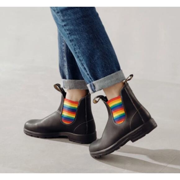 NEW Blundstone 2105 Rainbow Chelsea Boot Women's 6.5 Black Leather - Picture 3 of 8